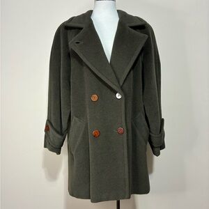 Weinberg Paris Women’s Vintage Double-Breasted Olive Green Coat